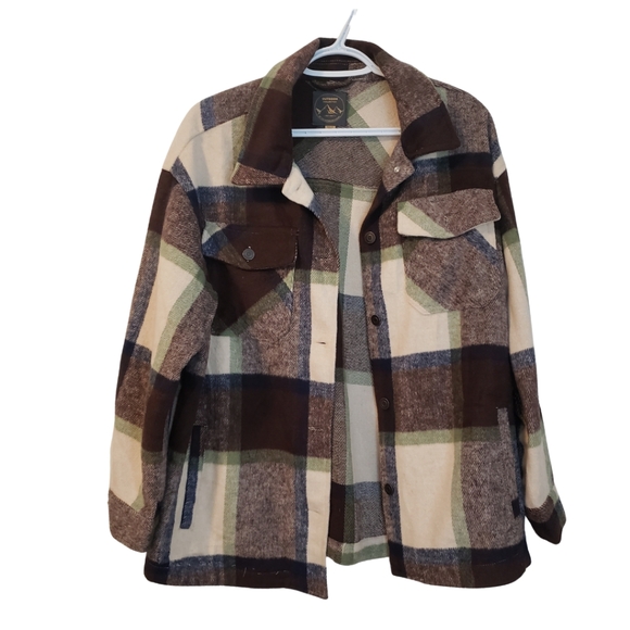 Outdoor Collection Plaid Jacket-Button Closer Outdoor Coat pockets Overlay - Picture 1 of 8
